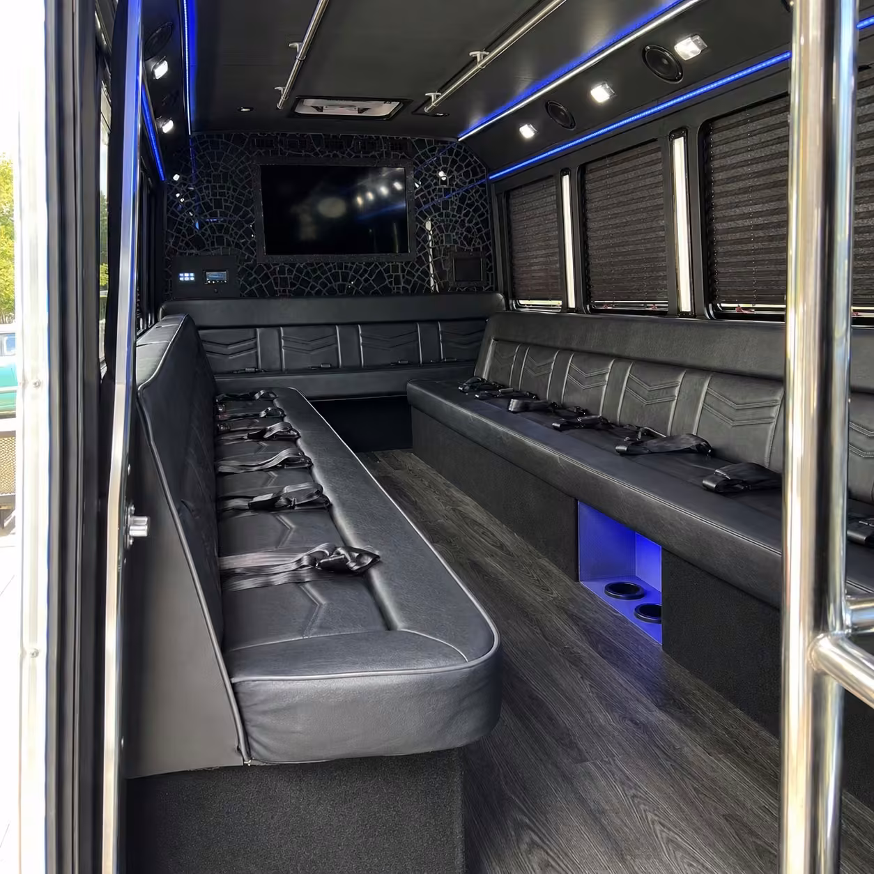 18 passenger party bus interior