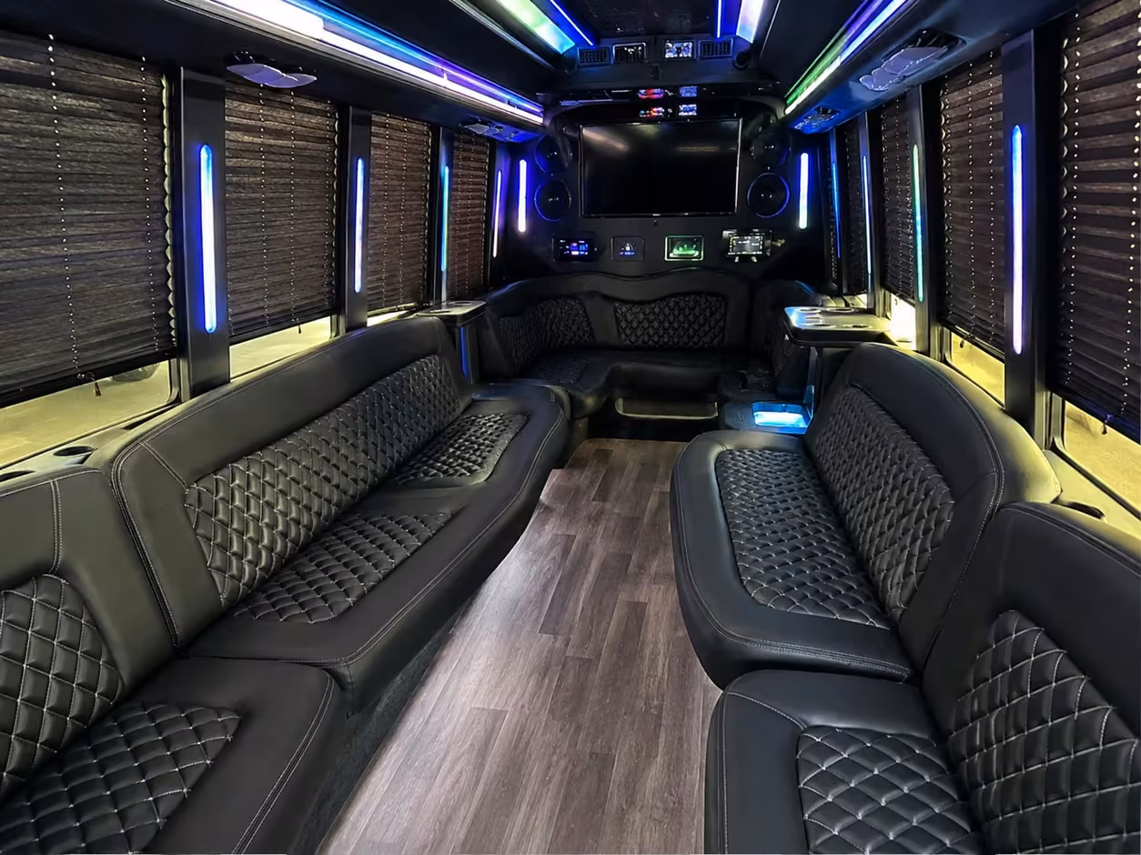 25 passenger party bus inside