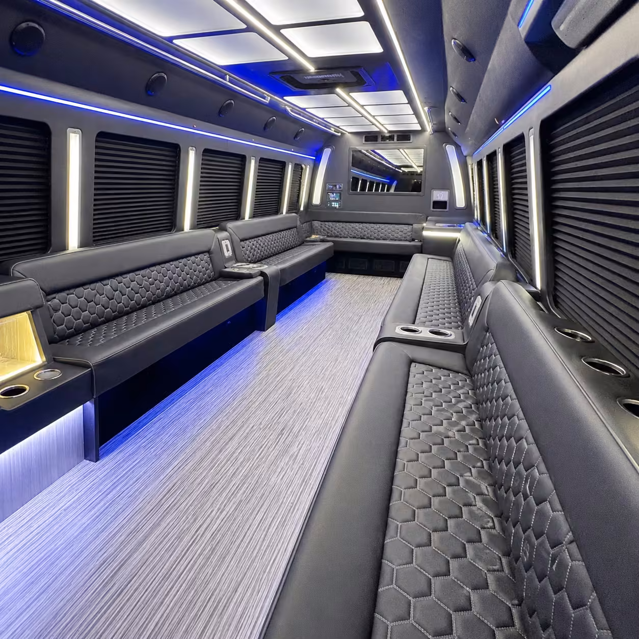 28 passenger party bus interior